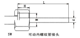 双金属温度计可动内螺纹管接头